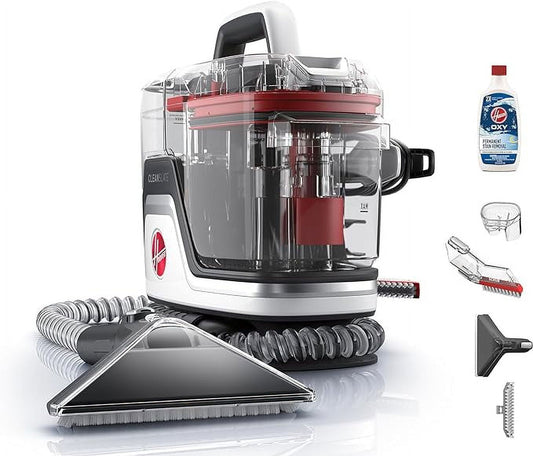 Open Box Hoover FH14000 Cleanslate Portable Carpet Cleaner - WHITE/RED