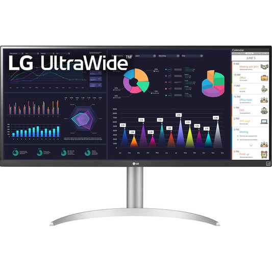 Open Box LG 34WQ650-W 34 inch 21:9 UltraWide Full HD (2560 x 1080) 100Hz IPS Monitor, 100 Hz with RGB 99% Color Gamut, VESA DisplayHDR 400, USB Type-C, AMD FreeSync, Tilt/Height Adjustable Stand