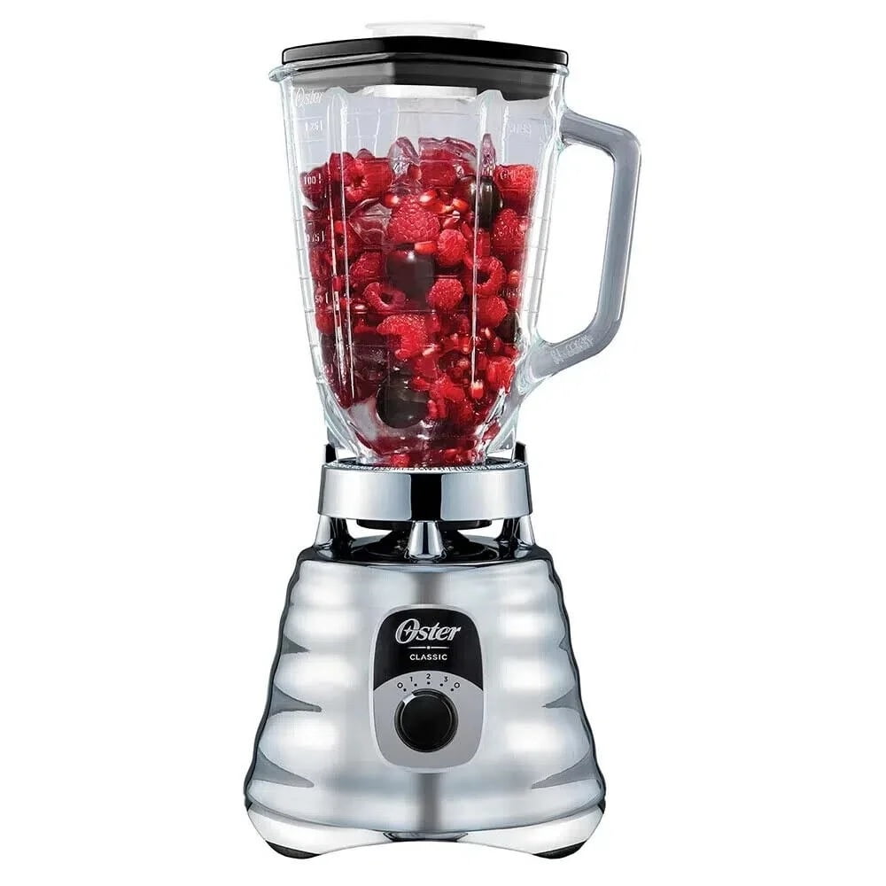 Oster Original 700 Watt Durable Chrome Blender All Metal Drive 5 Cup Glass Jar