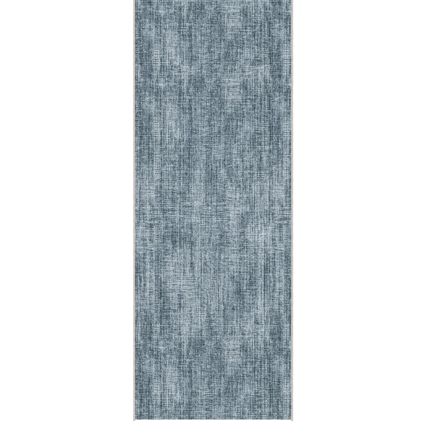 Ottomanson Bath Rug 1'10.5" x 5' Soft Non-Slip Washable Runner, Solid Greyish Blue