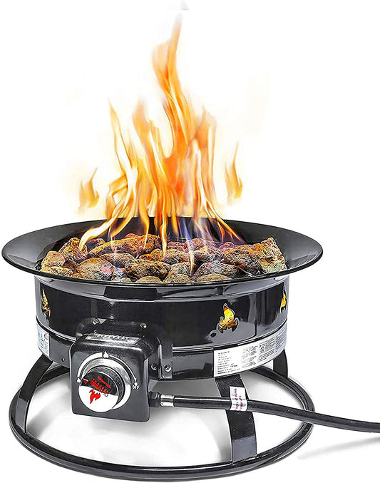Outland Living 823 Standard Portable Propane Fire Pit, 19-inch Smokeless Gas Fire Pit, 58,000 BTU, Black | Ideal for Outdoor Camping, Patio, Backyard, Tailgating, Deck, RV