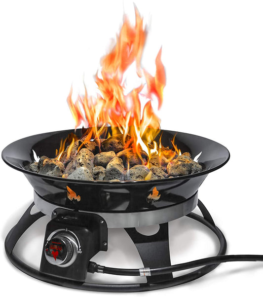 Outland Living Portable Propane Fire Pit, 21-inch, 58,000 BTU with Cover & Carry Kit, Smokeless Gas Firebowl| Helios Burner 863 Cypress