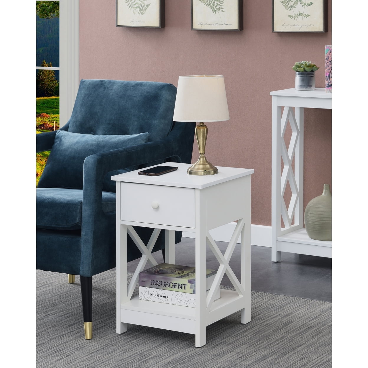 Convenience Concepts Oxford 1 Drawer End Table, Multiple Finishes