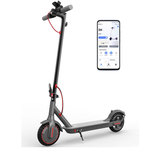 PORORO THES10 Foldable Electric Scooter for Adults, Max 19 Miles Range, with 8.5" Tires, 350W, 16MPH, Black