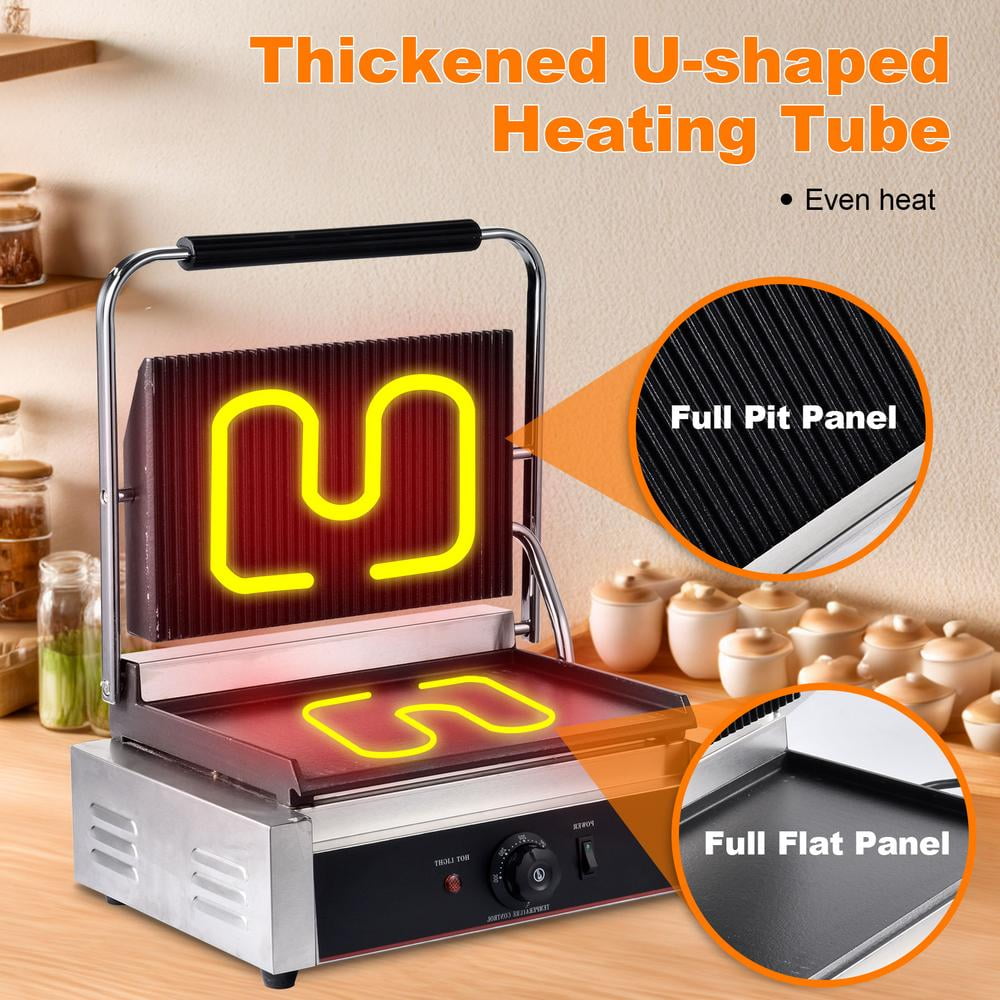 PWTOOL Electric 1200W Sandwich Press Maker, Toaster Sandwich Maker, Sandwich Toaster with Grooved Top for Grilled Delights