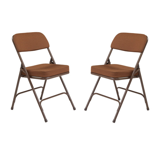 (Paquete de 2) Silla Plegable Premium de Tela Tapizada de 2" con Doble Bisagra NPS 3200 Series, Oro Antiguo