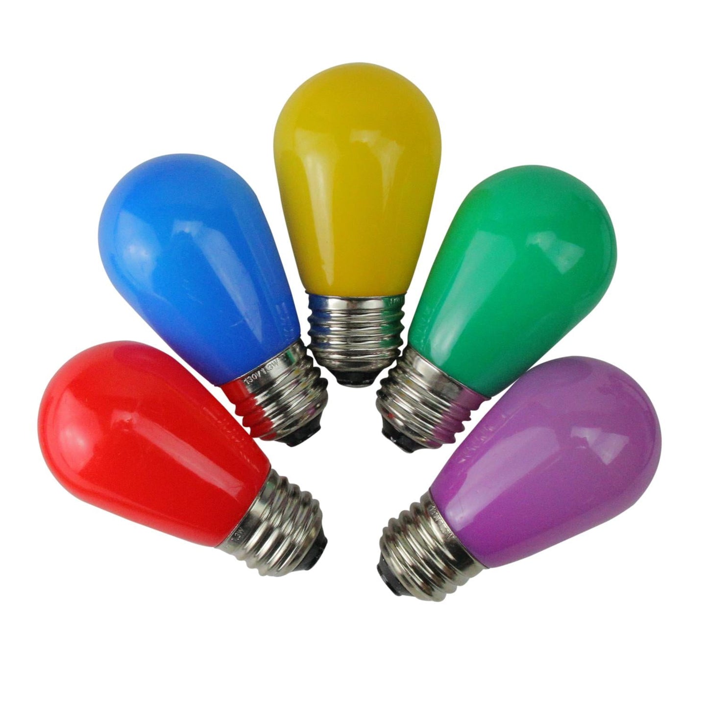Pack of 25 Opaque LED S14 Multi-Color Christmas Replacement Bulbs