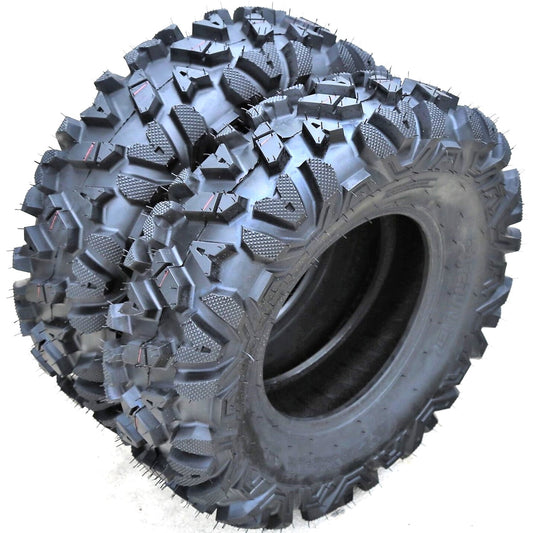 Pair of 2 (TWO) Forerunner Knight 25X8-12 25X8X12 6 Ply M/T ATV UTV Mud Tires