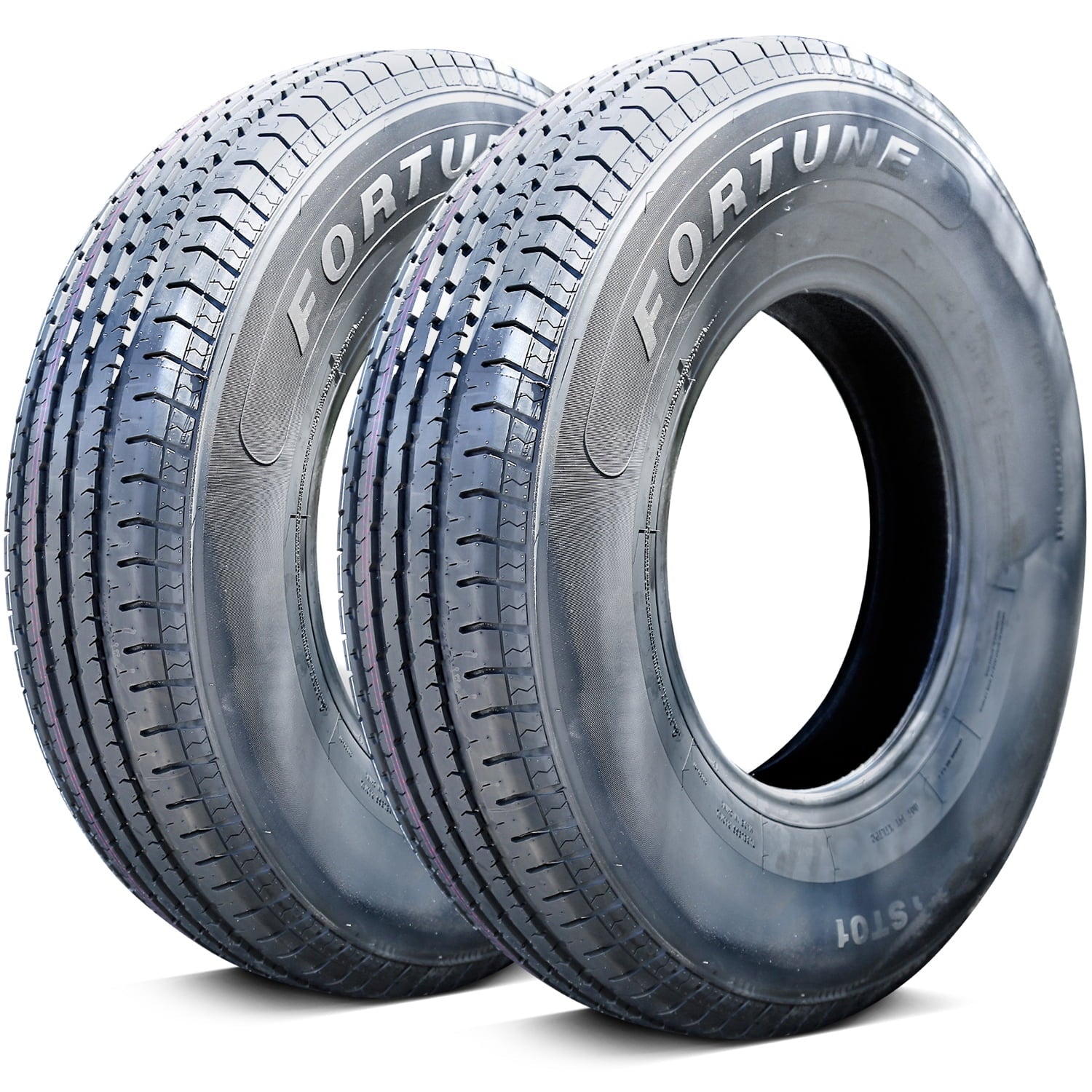 Pair of 2 (TWO) Fortune ST01 ST 205/75R14 Load D 8 Ply Trailer Tires