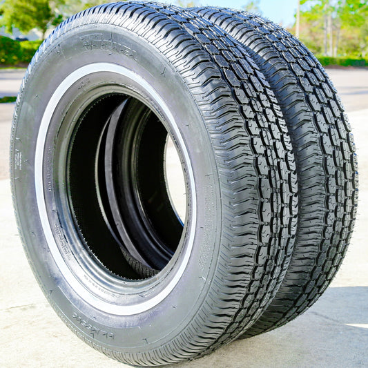 Pair of 2 (TWO) Tornel Classic 205/70R15 White Wall A/S All Season Tires