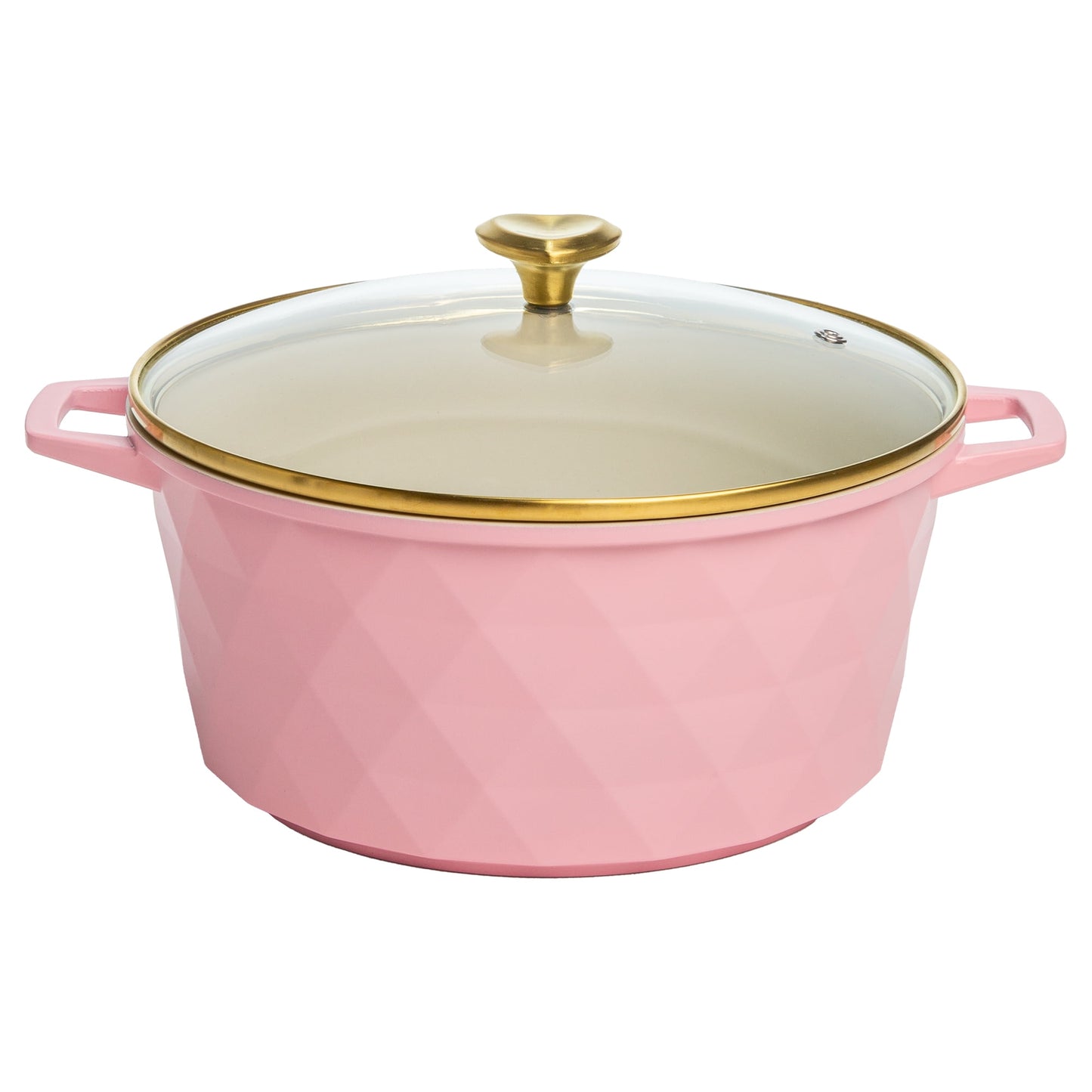 Paris Hilton 4.6 Quart Ceramic Nonstick Dutch Oven Pot with Lid, Dishwasher & Oven Safe, Pink