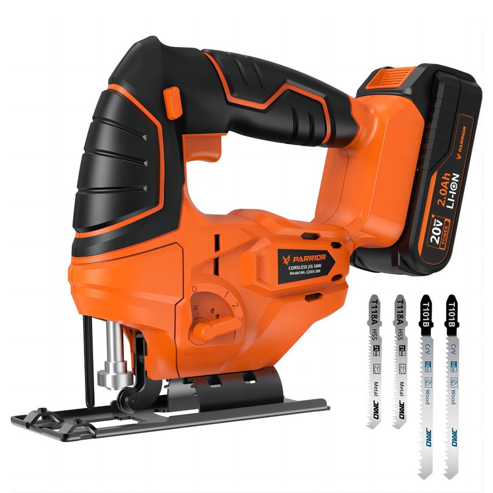Parrior CJS03 20V Electric Jigsaw Tool, with 2Ah Battery, 2700RPM Speed