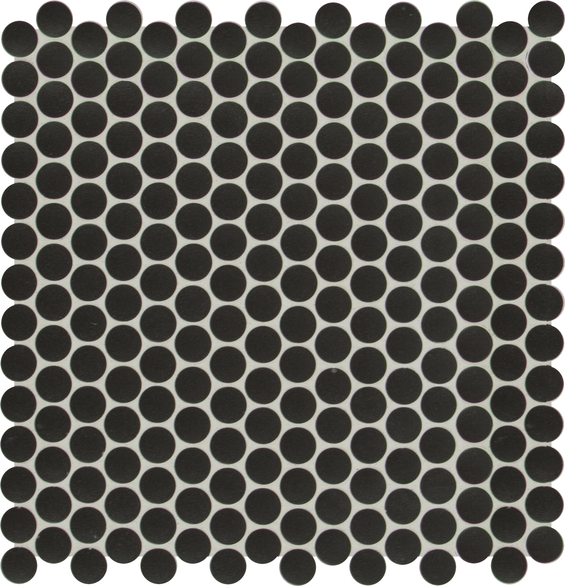 Penny Round Nero 11.3 in. x 12.2 in. x 6 mm Porcelain Mesh-Mounted Mosaic Tile (14.36 sq. ft. / case)