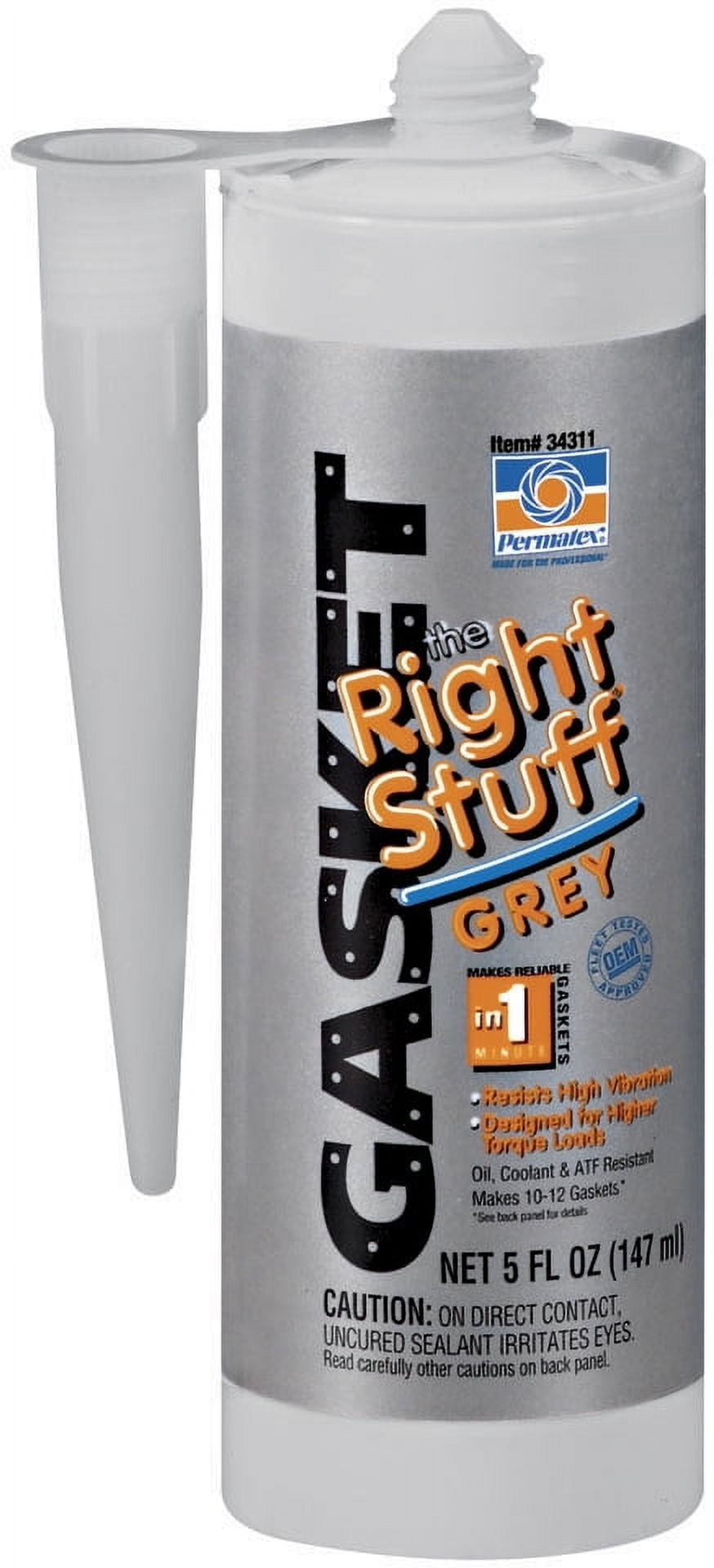 PermatexÂ® The Right StuffÂ® 34311 One Minute Gasketâ„¢ Grey Sealant 5 fl. oz. Cartridge
