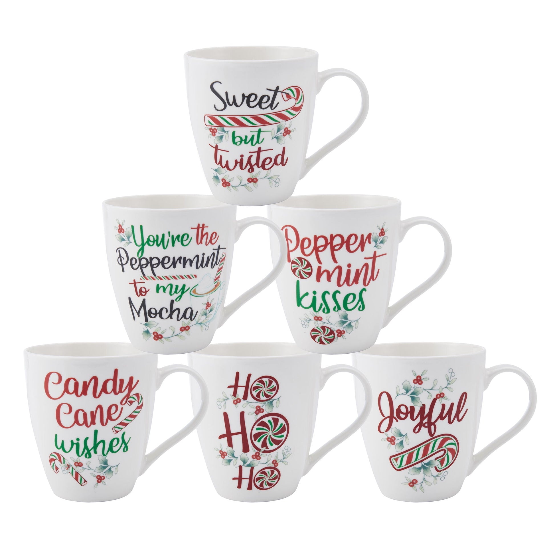 Pfaltzgraff Winterberry Porcelain 18 oz Mugs Set of 6