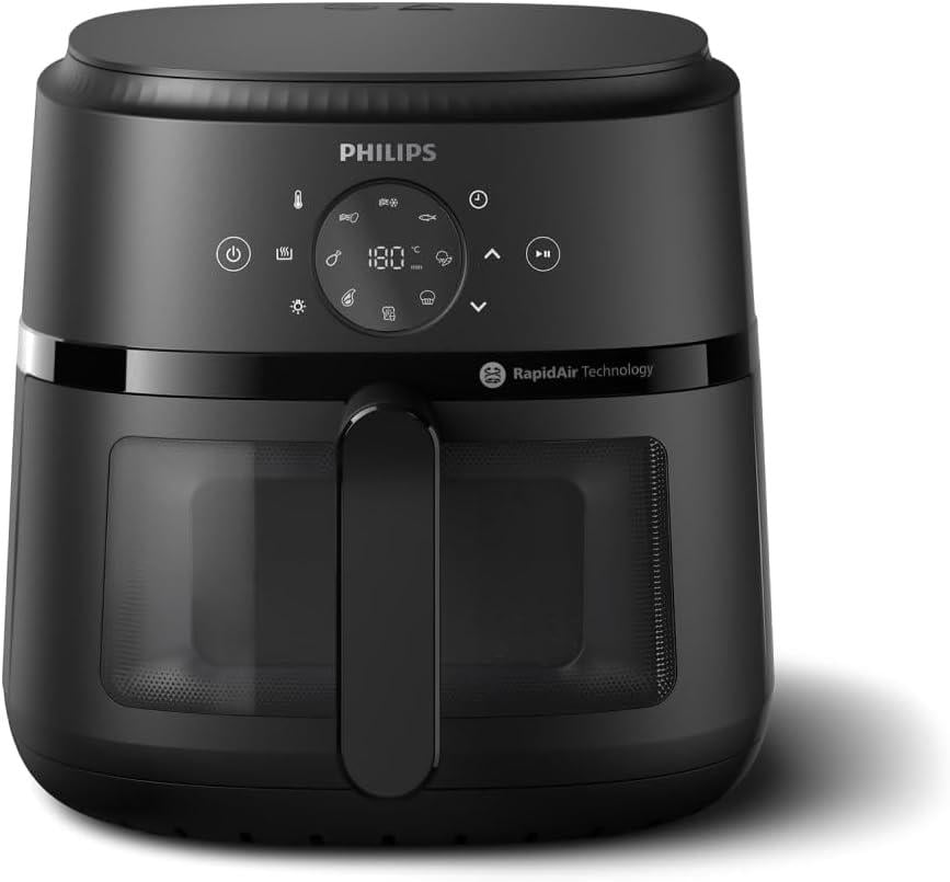 Philips Air Fryer 2000 Series 13-in-1 functions, 6.6 Quarts, Compact Design with Cooking Window, Black, (NA230/00)