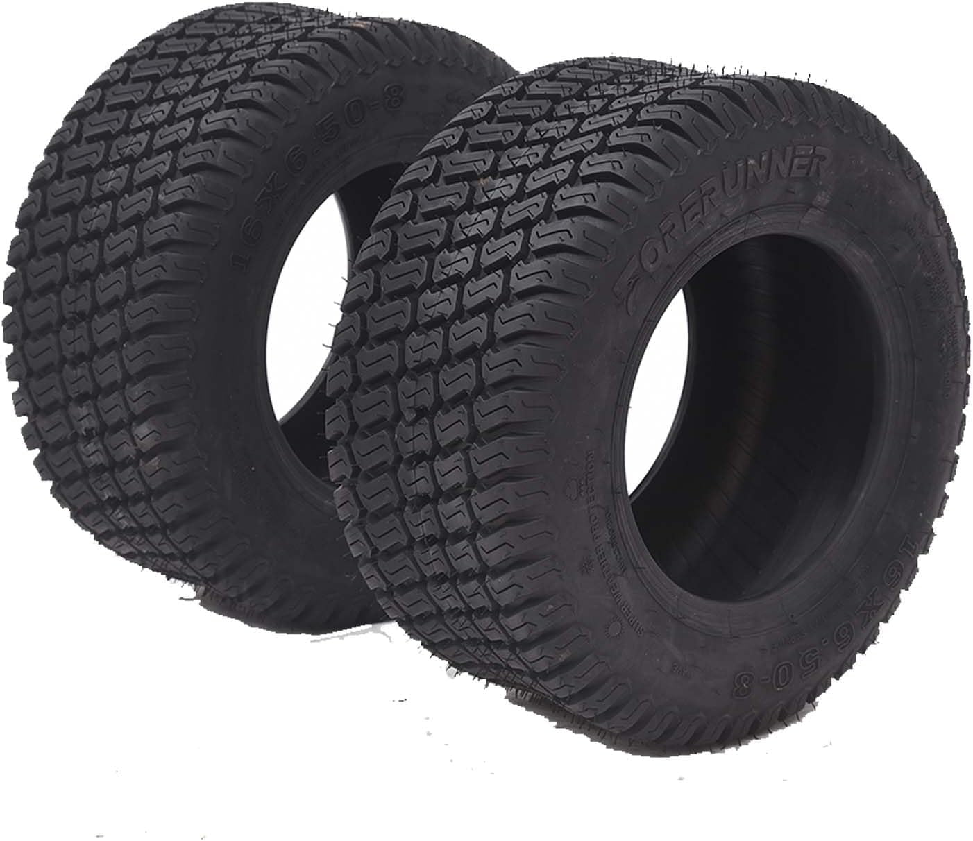 Pinypikaka 16x7.50-8 Golf Cart Tires, 4-Ply Rated, Non-Directional, Tubeless Tire, Street Style Tread for Traction Smooth Ride and Low Rolling Resistance Set of 2, Black
