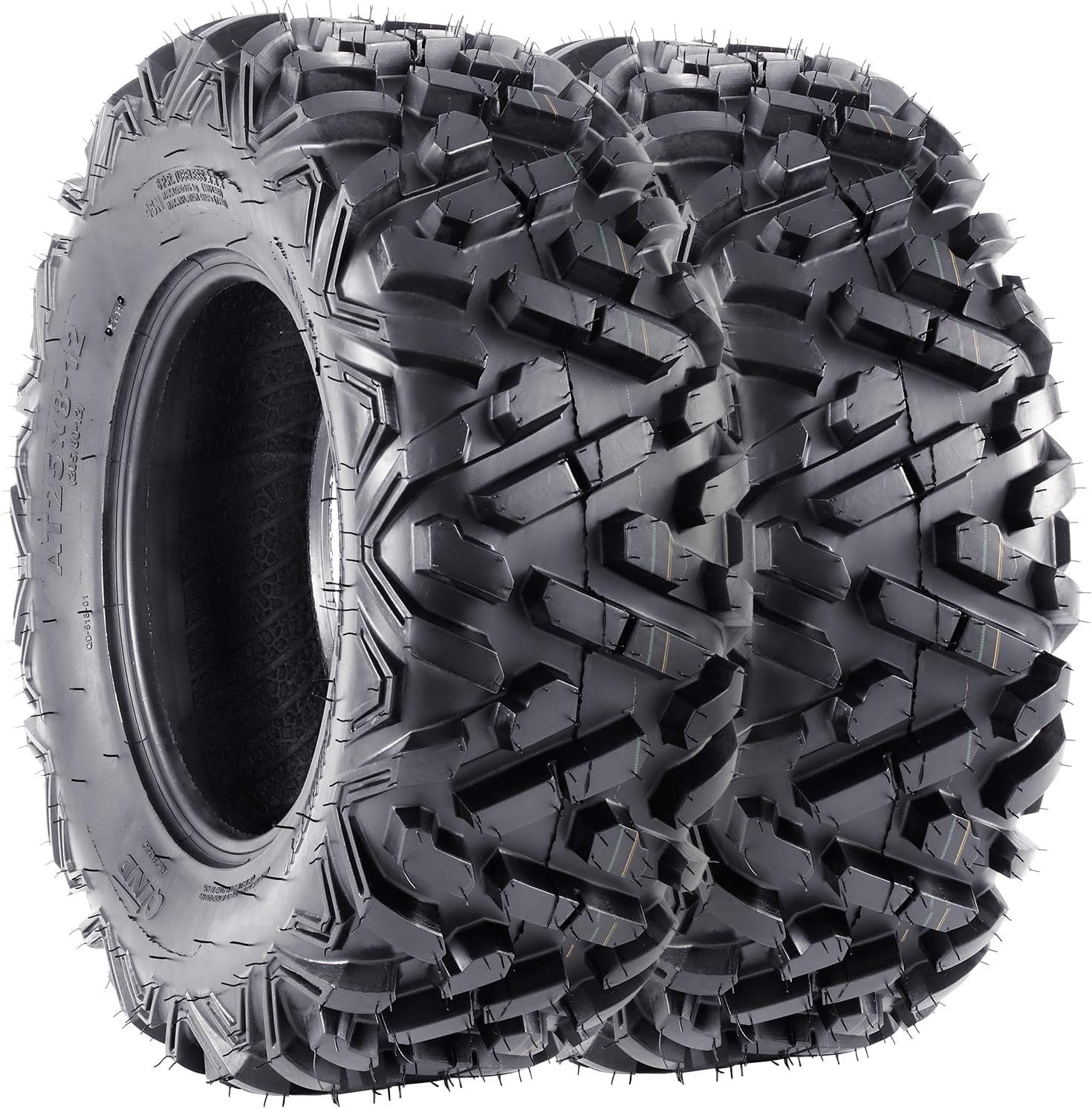 Pinypikaka 2 Pack 25x8-12 6PR ATV Tires, 25x8x12 All Terrain ATV UTV Off-Road Tires, Tubeless