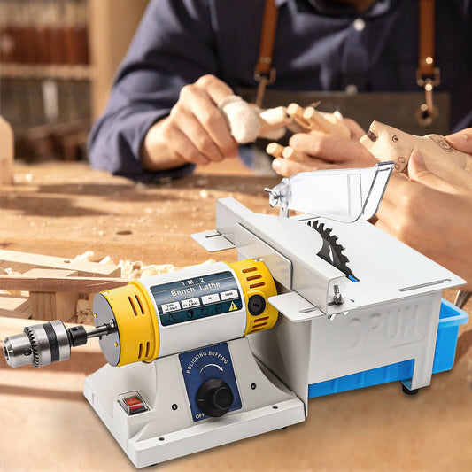 Polishing Buffer Machine Bench Lathe Polisher Tools Table Saw Multi-functional 350W Mini Table Saw Jade Rock Bench Lathe Polisher Grinder Cutting Machine 0-4MM Jewelry Rock Polishing Buffer Machine