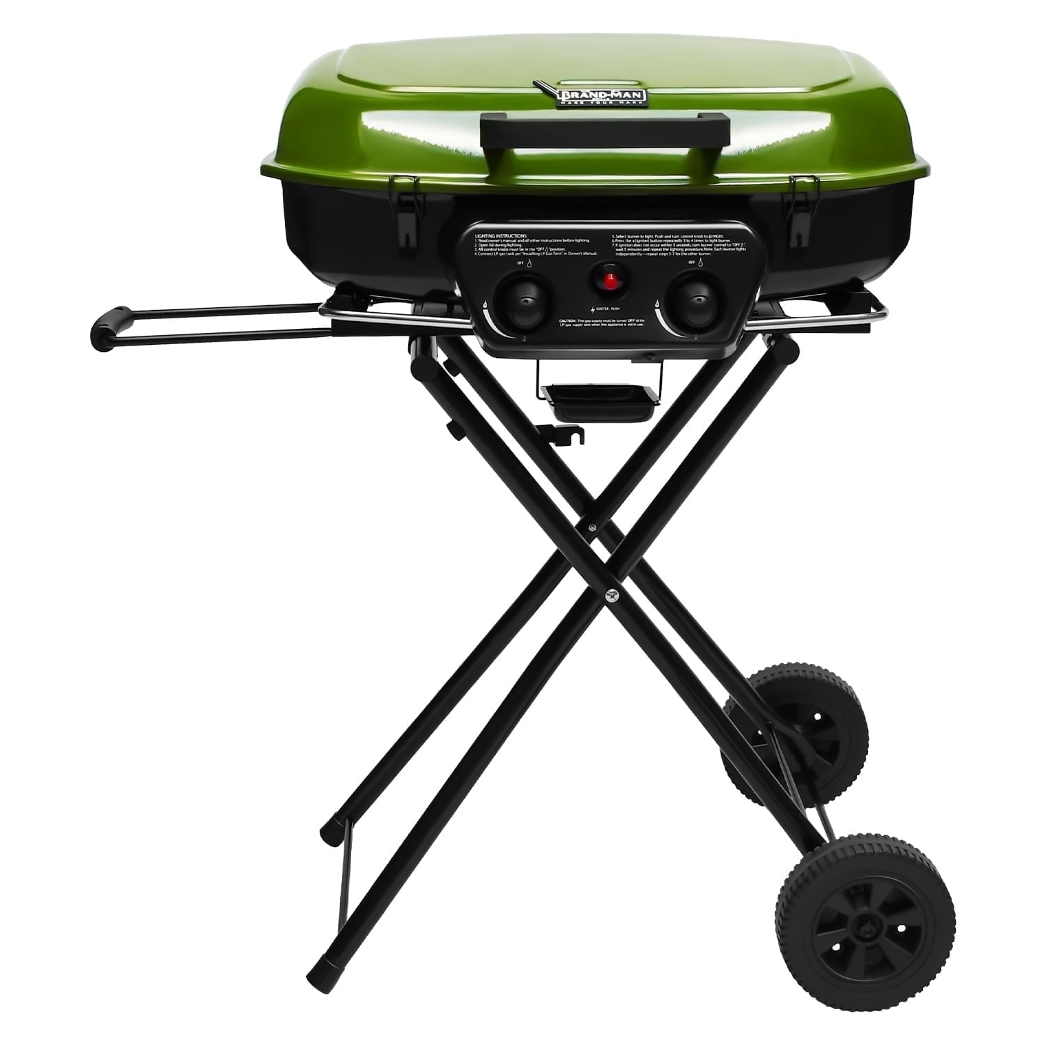 Portable 2-Burner Propane Gas Grill, Foldable and Stand-up for Backyard - BRANDMAN GRILLS SINCE 1987