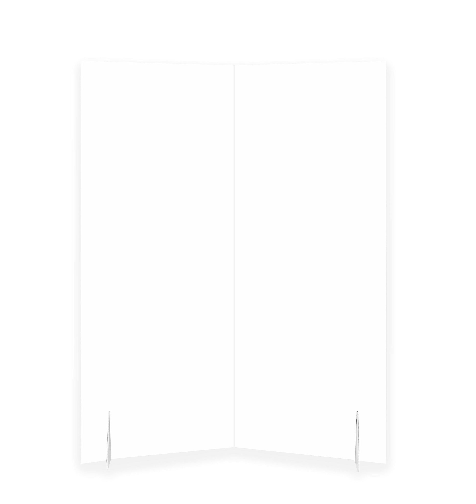 Portable Bi-folding Rigid Honeycomb Corrugate Floor Partition - White Kraft 46L" x 9W" x 60H"