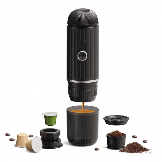 Portable Coffee Maker Electric Espresso Machine Compatible With Capsule & Ground Coffee Capsules Coffee Maker 2 In 1 For Hiking ,Protable