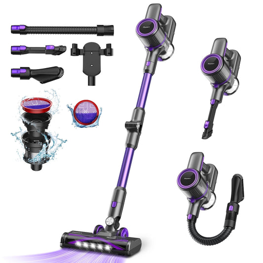 Poweart Cordless Vacuum, 30000PA Stick Vacuum Cleaner for Carpet Pet Hair Wood Floor Home