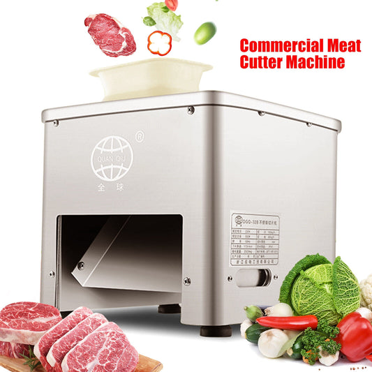 Powerful 550W 304 Stainless Steel Meat Cutter, 85mm Blade, Slices, Cuts, and Dices, Waterproof, Durable & Safe for Home or Commercial Use
