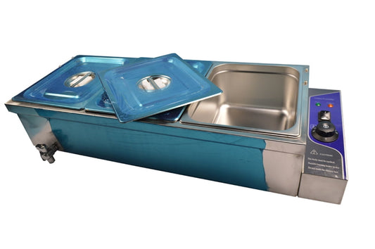 PreAsion 3 Pan Buffet Food Warmer Cooking Warming Equipment Canteen Kitchen Steam Table