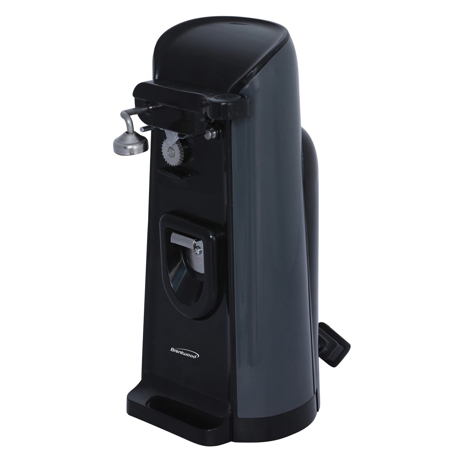 Brentwood Tall Electric Can Opener with Knife Sharpener & Bottle Opener, Black