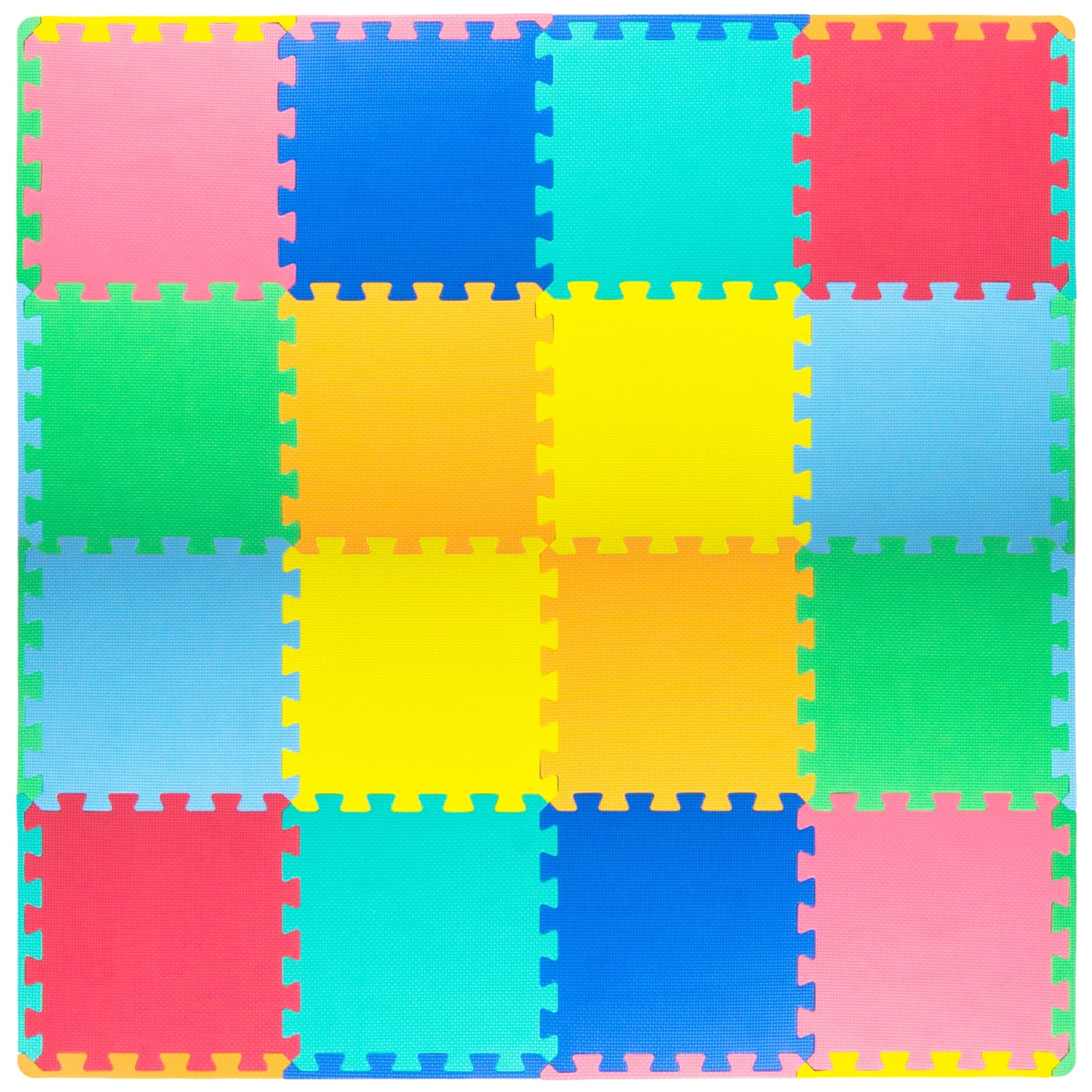 ProSource Kids Solid Colors Foam Puzzle Floor Play Mat, 36 or 16 tiles