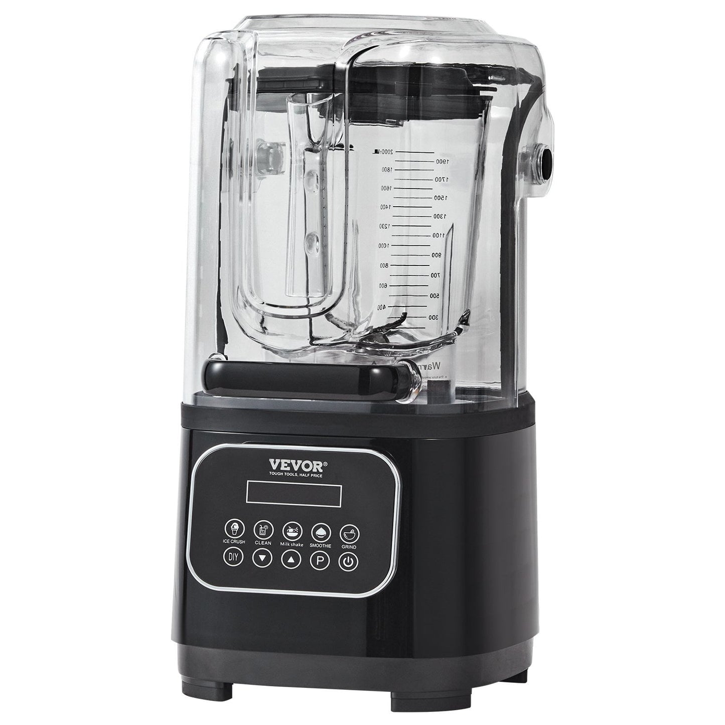Professional Blender with Shield, Commercial Countertop Blenders, 68 oz Blender Combo, Stainless Steel 9 Speed & 5 Functions Blender, for Shakes, Smoothies, Peree, and Crush Ice, Black