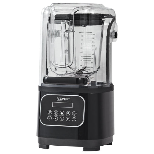Professional Blender with Shield, Commercial Countertop Blenders, 68 oz Blender Combo, Stainless Steel 9 Speed & 5 Functions Blender, for Shakes, Smoothies, Peree, and Crush Ice, Black
