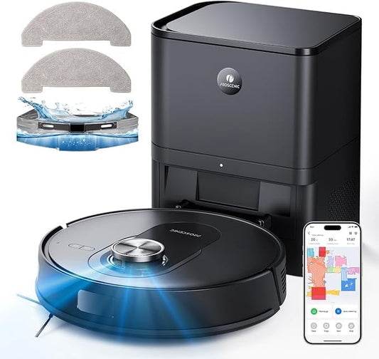 Proscenic Q8 Max Robot Vacuum and Mop with Self Emptying for 60 Days, LiDAR Navigation with Home Mapping, 4200 Pa Suction, 200 Min Run, Auto Self-Charging, WiFi APP Control for Floor