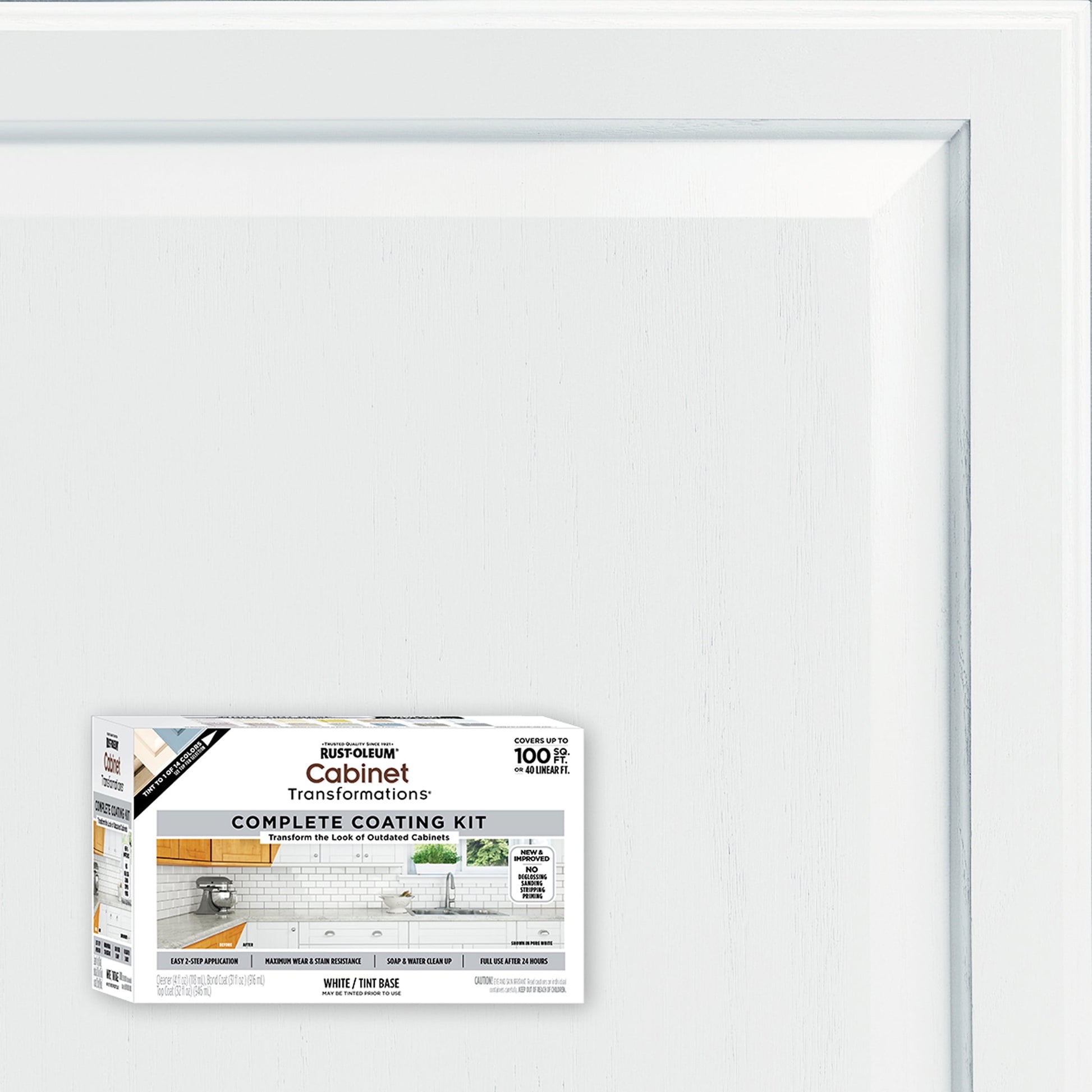 Pure White, Rust-Oleum Cabinet Transformations Satin Coating Kit-37467801T, Quart