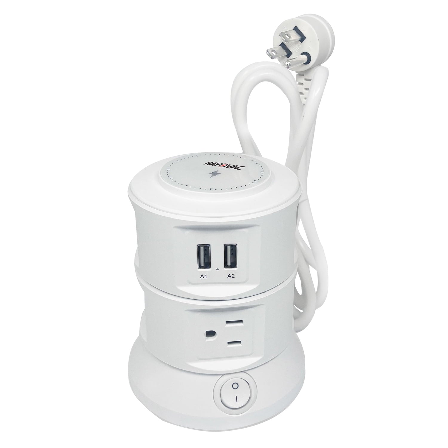 RAYOVAC Charging Tower 6-AC Outlet 540-Joules Surge Protector with Wireless Charging, 2 USB-A and 2 USB-C Ports, 5-Ft. Cord SS-Q913