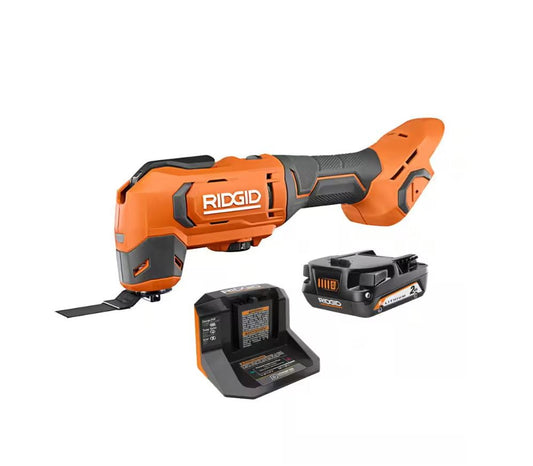 RIDGID 18V Cordless Oscillating Multi-Tool with 2.0 Ah Battery and Charger