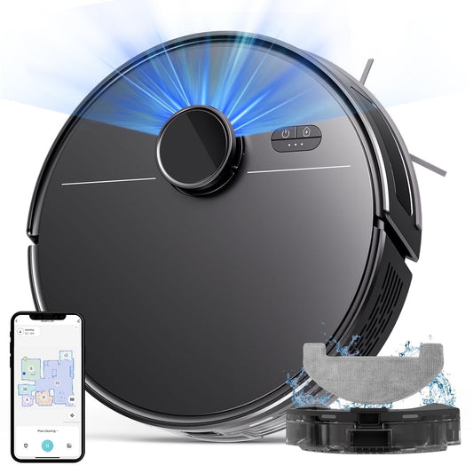 ROBOEVO Robot Vacuum and Mop with Home Mapping, 360 LIDAR Navigation, Ideal for for Pet Hair Hard Floor