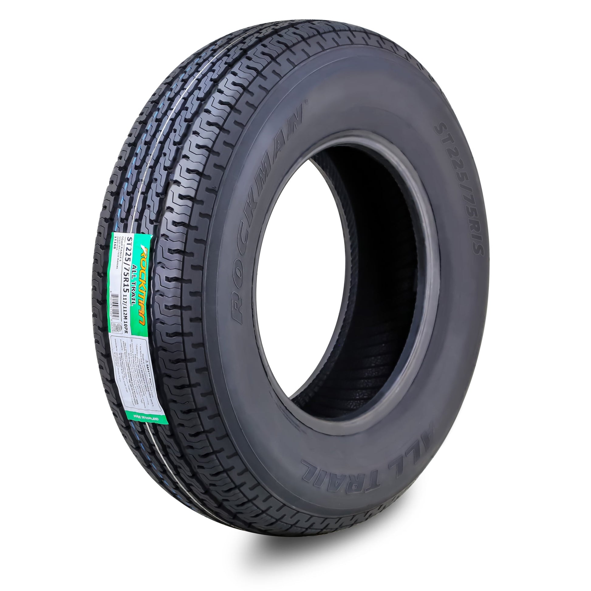 ROCKMAN Trailer Tire ST225/75R15 10-Ply Load Range E 117M Steel Belted Radial 11168, Set1