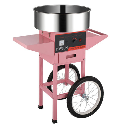 ROVSUN 950W Commercial Cotton Candy Machine, Red, Cart Type