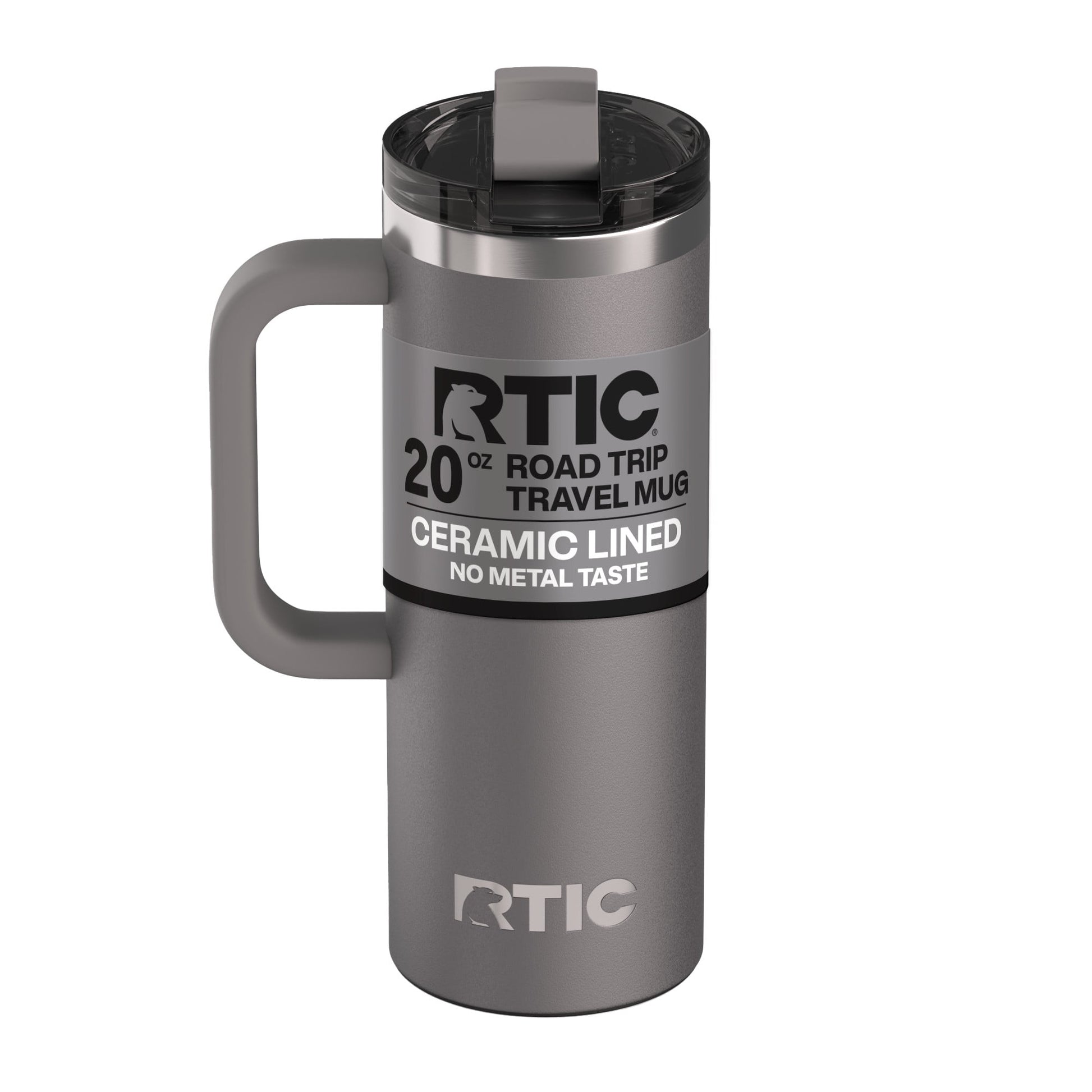 RTIC 20 oz Ceramic Lined Insulated Road Trip Travel Mug with Leak-Resistant Lid, Graphite