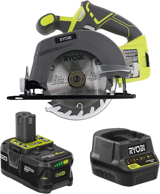 RYOBI 18-V Cordless 5.5 inch Circular Saw Combo Kit with a 4Ah Battery and Charger (Bulk Packaged)