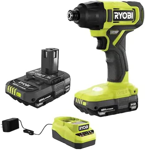 RYOBI ONE+ 18V Cordless 1/4 in. Impact Driver Kit with (2) 1.5 Ah Batteries and Charger