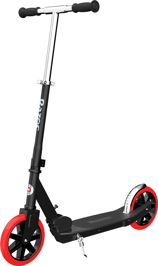 Razor Carbon Lux Kick Scooter - Red/Black, Spoked Large Wheels, Folding Scooter for up to 220 lbs