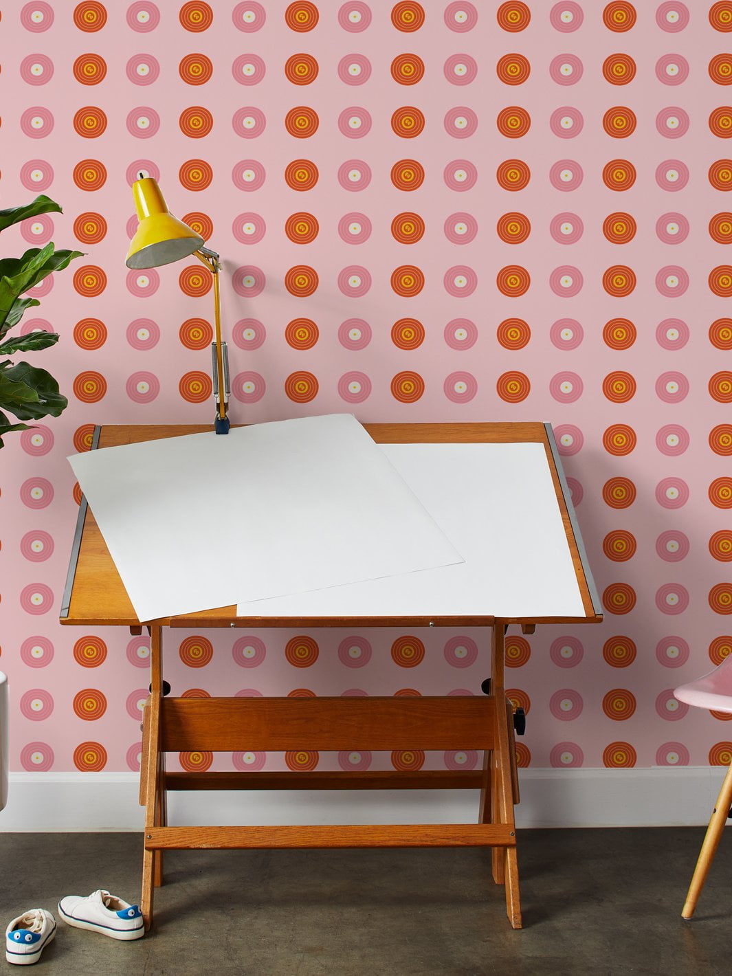 Records Removable Vinyl Wallpaper By Fisher-Price - Pink