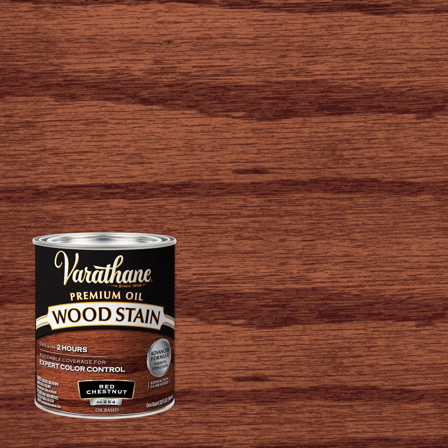 2 Pack, Red Chestnut, Varathane Premium Oil-Based Interior Wood Stain-211725H, Quart
