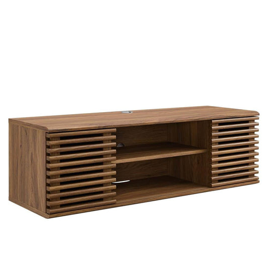 Modway Render 46" Wall-Mount Media Console TV Stand in Walnut