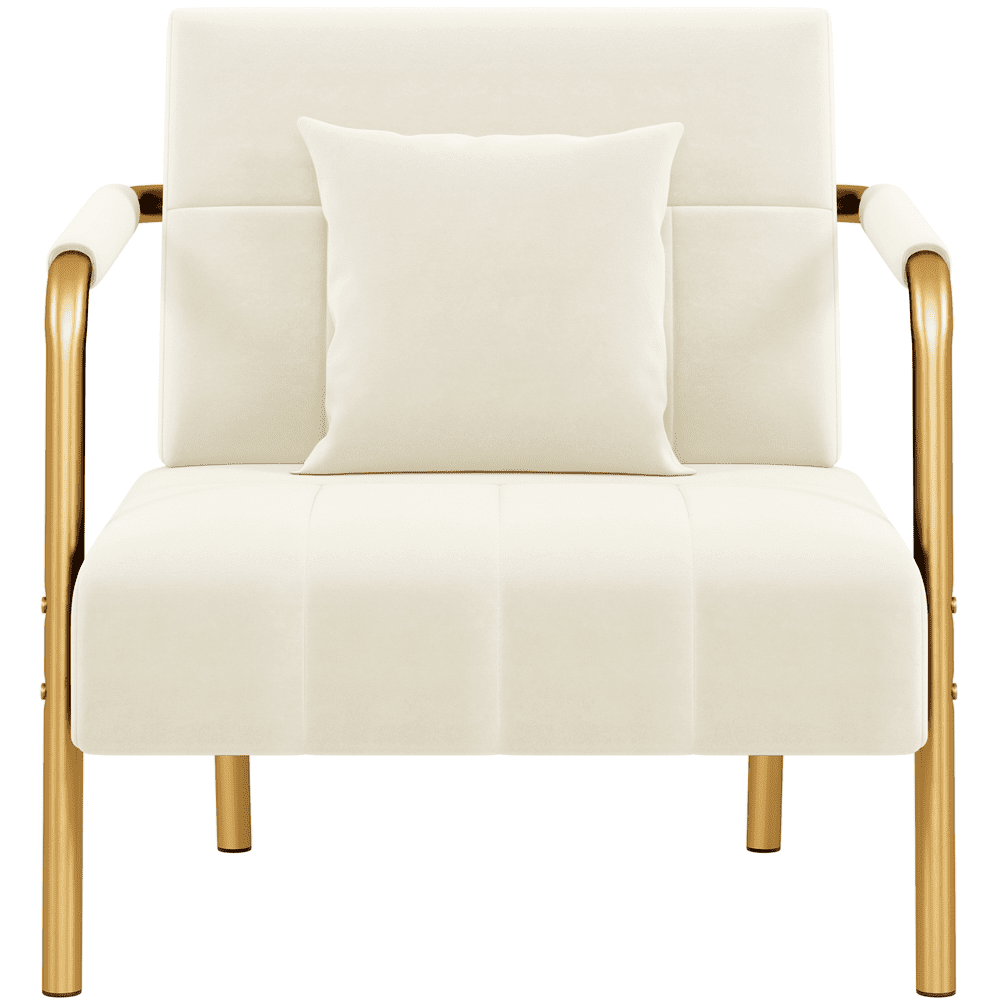 Renwick Velvet Accent Armchair with Cozy Pillow, Pink