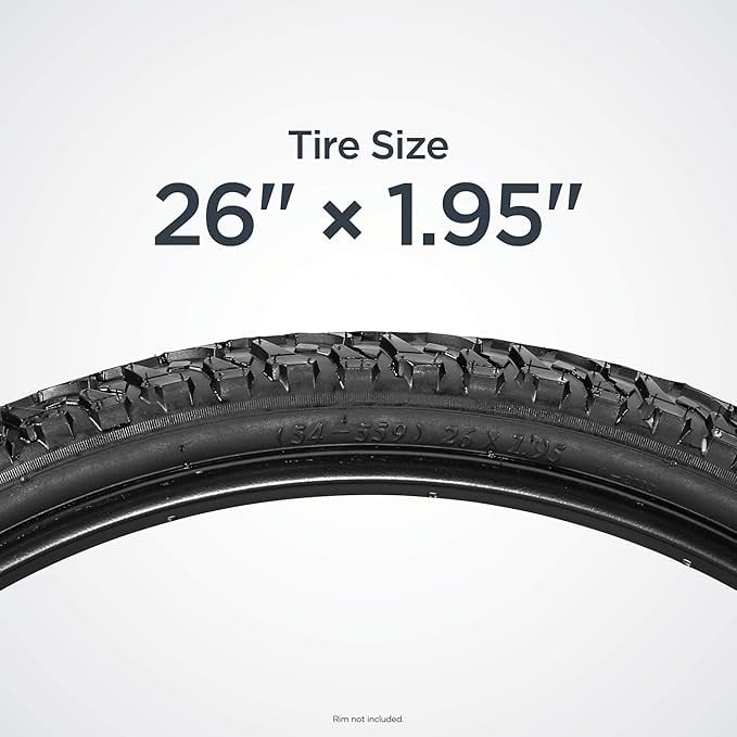 Replacement Bike Tire, 26" x 1.95" All-Terrain Mountain Bike Tire, Wide & Blocky Knobs, Puncture Guard, Fits Internal Rim Widths 19mm-29mm, PSI Range 40 to 65