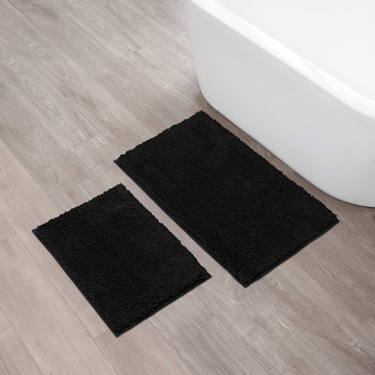 Resort Collection Chenille Plush Loop Bath Mats, 2-Piece Set